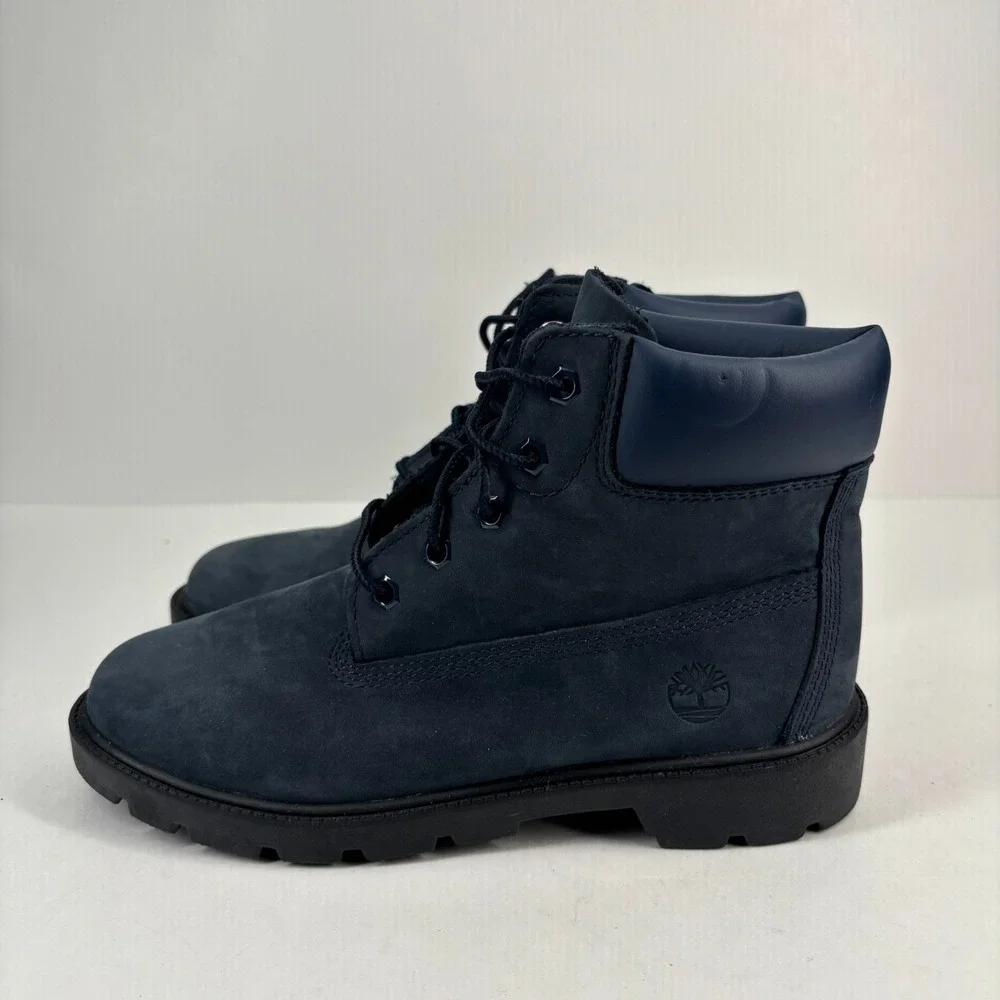Timberland 6-Inch Youth Boys US 4 Navy Nubuck Waterproof Ankle Hiking Boot A6298